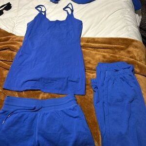 Abound Vibrant Blue Tank Top and Joggers Set